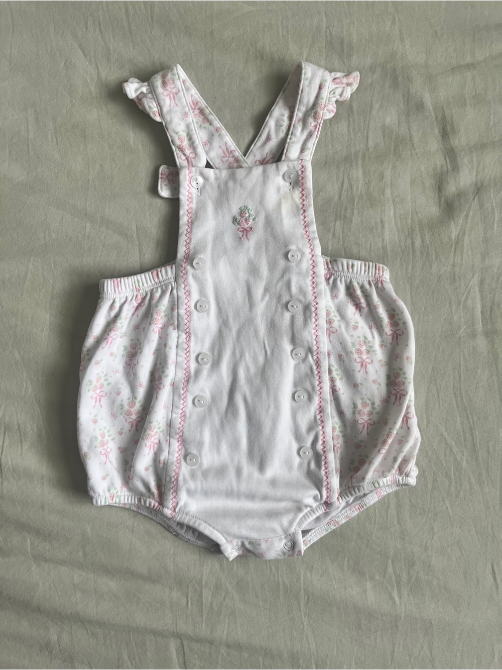 Pima Cotton Floral Pink & White Bubble
